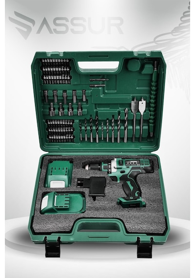 Assur 12V Çift Akülü Şarjlı Matkap Metal Şanzıman Akülü Vidalama - 2131