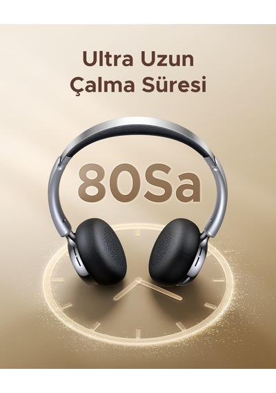 Ugreen Studio Plus Aktif Gürültü Engelleyici Kablosuz Kulak Üstü Kulaklık, 80 Saat, Siyah, 75630