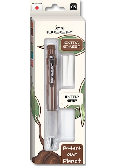Serve Deep Versatil Kalem 05mm- Toprak Tonları - Yedekli Set Grip Ve Silgi Toprak Kahverengi Toprak Kahverengi