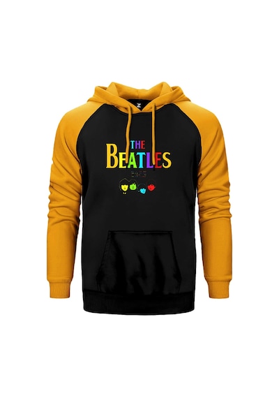 The Beatles Rainbow Sarı Renk Reglan Kol Kapşonlu Sweatshirt Sarı