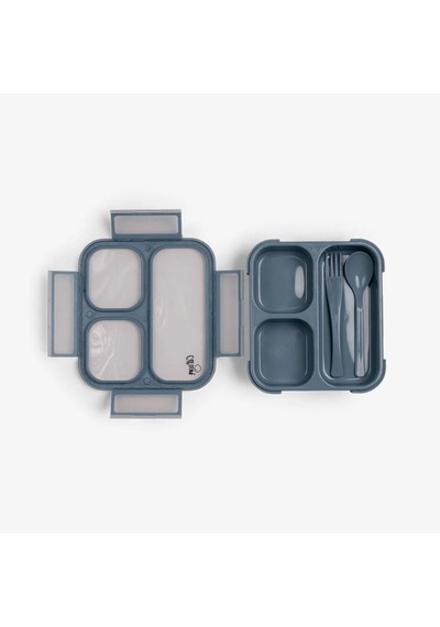 Citron Çatal Ve Kaşıklı Bento Beslenme Kutusu Seti - Dusty Blue