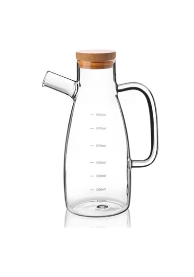 Tedar 650 Ml Bambu Kapaklı Cam Yağdanlık Royaleks-70086 Najmaddin 6411267