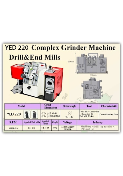 Matkap Ve Freze Bileme Makinası Yed-220