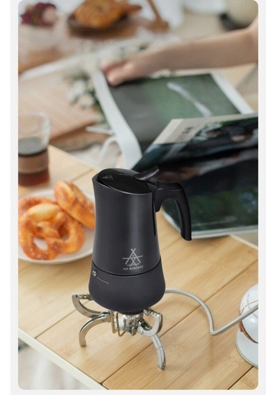 Alocs Taşınabilir Mocha Pot 450 Ml 9 Cup Siyah Siyah