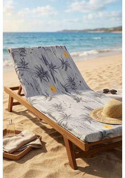 Retro Island Gri Plaj Havlusu 70 X 150 Cm Açık Gri - Gri