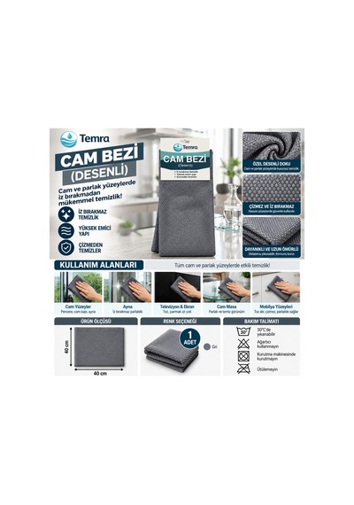 Özel Desenli Mikrofiber Cam Bezi 40x40 - 941896322 Diğer