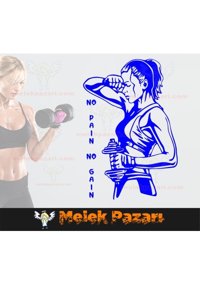 No Pain No Gain Fitnes Spor Salonu Duvar Sticker.