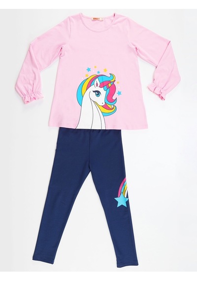 Denokids Rainbow Star Kız Tunik Takım Çok Renkli Denokids Rainbow Star Kız Tunik Takım Çok Renkli