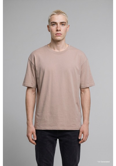 Defacto Kırışmaz Pamuklu Nefes Alabilen Oversize Basic Tişört X3926az26aubg749 Bej-bg749