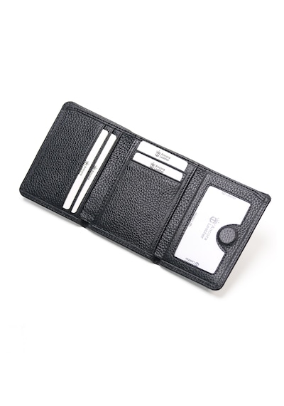 Ancora Leather Hakiki Deri Gizli Mıknatıslı Ünisex Cüzdan-46200 Siyah