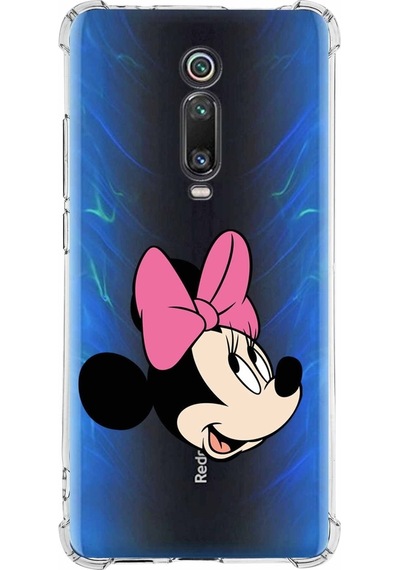 Xiaomi Redmi K20 Köşe Korumalı Antişok Kapak Minnie Mouse Tasarımlı Şeffaf Kılıf