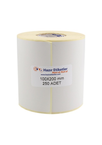 Eko Termal Etiket 100mm X 200mm Ruloda 250 Adet 40mm Kuka Çapında Direk Termal Transfer Etiketi Diğer