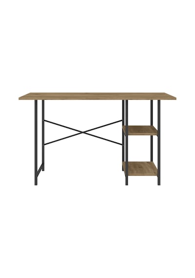 Ahsap Metal Çalisma Masasi Ofis, Bilgisayar, Laptop Kahverengi 114x53x70 Cm