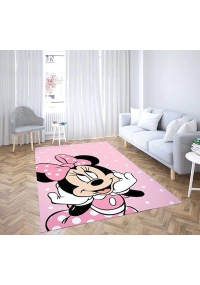 Pembe Mini Kalın Taban Çocuk Oda Halısı Açık Pembe - Pembe