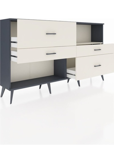 Arges Konsol Tek Raflı 4 Çekmeceli 176x30x99 Antrasit-aytaşı Antrasit-aytaşı Arges Konsol Tek Raflı 4 Çekmeceli 176x30x99 Antrasit-aytaşı Antrasit-aytaşı