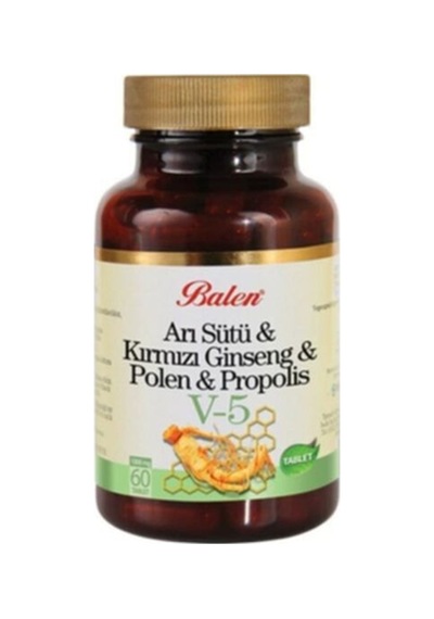 V5 Arı Sütü K.gins Polen Prop.tablet 1015mg 60 Adet Vita 5 Tablet Enerji
