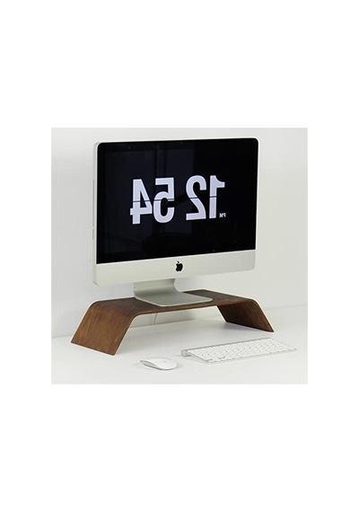 Dayanıklı Ağaç Monitör Ayağı Ve Yükseltici Bilgisayar Standı Ceviz
