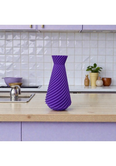 Dekoratif Modern Vazo Minimal Şık Tasarım 20 10 Cm Mor