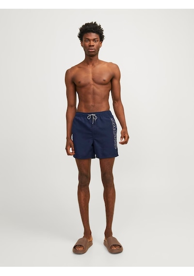 Jack & Jones Jack Jones Yazılı Erkek Deniz Şortu 12253118 Siyah