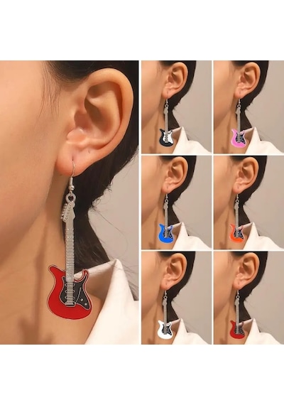 Gitar Küpe Siyah 107615214 Çok Renkli