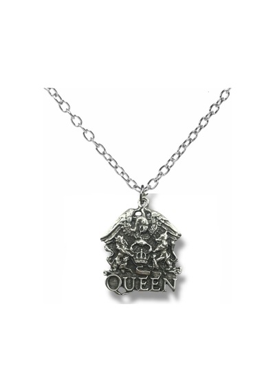 Queen Band Logo Gümüş Renk Unisex Kolye Rock Müziğin Efsanevi Simgesi Çok renkli