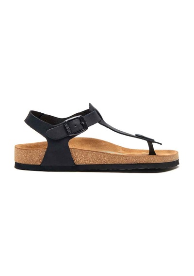 Comfortfusse Gerda - Kadın Ortopedik Hakiki Deri Sandalet Siyah Nubuk Deri