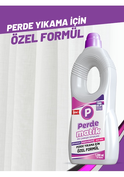 Perdematik Tül Dantel Perde ve Hassas Kumaşlar için Sıvı Deterjan 1200 ML