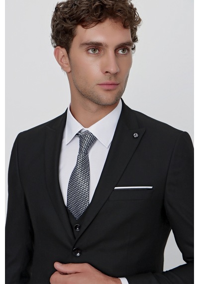 Morven Siyah Yelekli Jakarlı Slim Fit Dar Kesim 6 Drop Erkek Takım Elbise 99mc001002001 Siyah Morven Siyah Yelekli Jakarlı Slim Fit Dar Kesim 6 Drop Erkek Takım Elbise 99mc001002001 Siyah