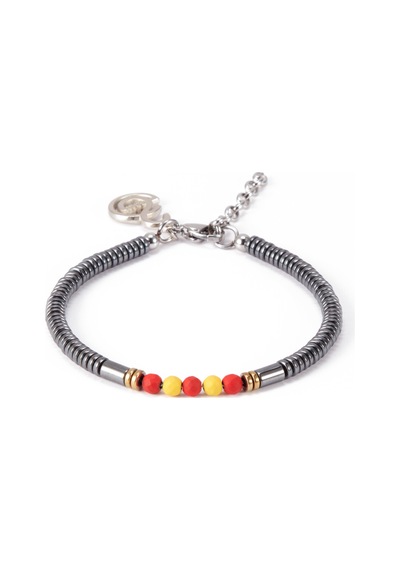 Gsstore Galatasaray Doğal Taş Hematit,oniks Çelik Bileklik U251240