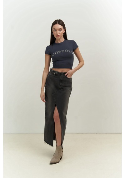 Mai Collection Mai Studios Co. Cowboys Antrasit Penye Crop
