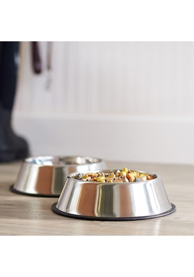 Technojet 2 Adet Metal Kedi ve Köpek Mama Su Kabı 18 cm
