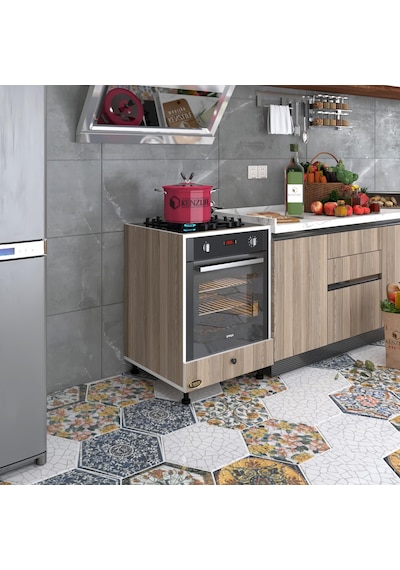 Kenzlife Ankastre Modülü Kabini Radon Crd Fırın Ocak Dolabı Kapaklı Ayaklı