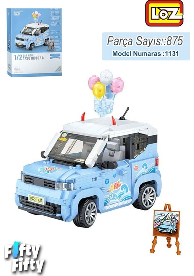 Loz Car Model Serisi Mavi Araba 875 Parça Oyuncak Yapım Seti Fflz-1131