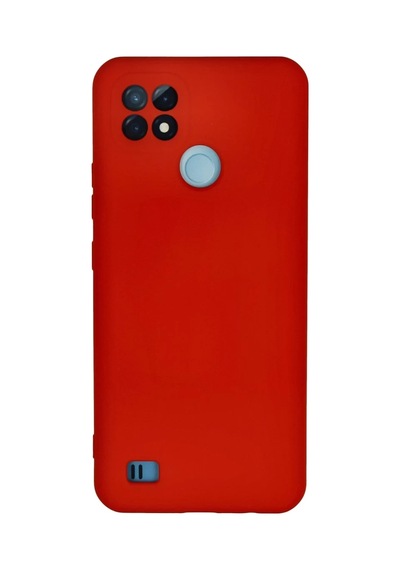 Realme C21 Uyumlu Kılıf Nano İçi Kadife Silikon - Kırmızı