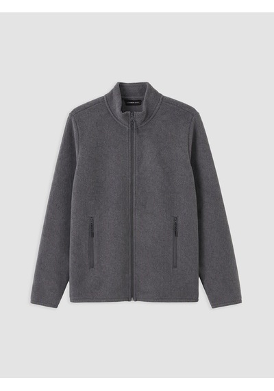Lcwaıkıkı Classic Gri Dik Yaka Erkek Polar Fermuarlı Sweatshirt