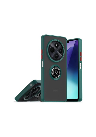 Newface Realme C75 4g Kılıf Montreal Yüzüklü Silikon Kapak - Yeşil
