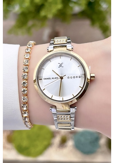 Daniel Klein DKISTE158 Premium Gold Gümüş Kadın Kol Saati + Bileklik