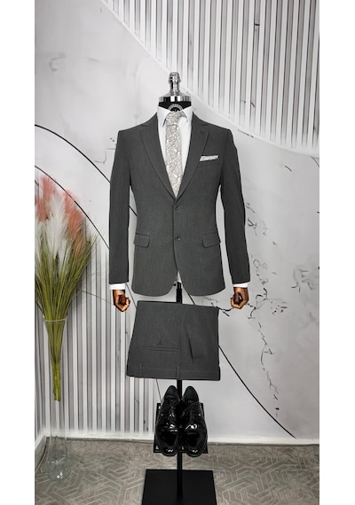 Dupont Classics Dupont Erkek Slim Fit Mono Yaka 6 Drop Viskon 2 Li Takım Elbise Antrasit - Gri Dupont Classics Dupont Erkek Slim Fit Mono Yaka 6 Drop Viskon 2 Li Takım Elbise Antrasit - Gri