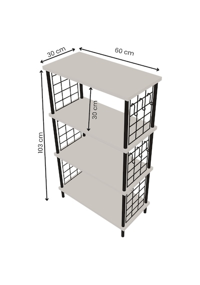 Çevir Kur Kolay Kurulum 4 Katlı Banyo Rafı Metal Telli Çok Amaçlı Organizer Dolap Stand Raf Beyaz