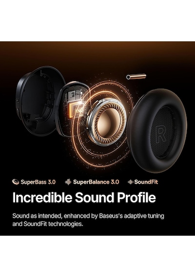 Inspire Sound By Bose Xh1 Anc 100 Saat Çalma Süresi 4 Mikrofon Bt6.0 Kablosuz Kulak Üstü Kulaklık, Siyah