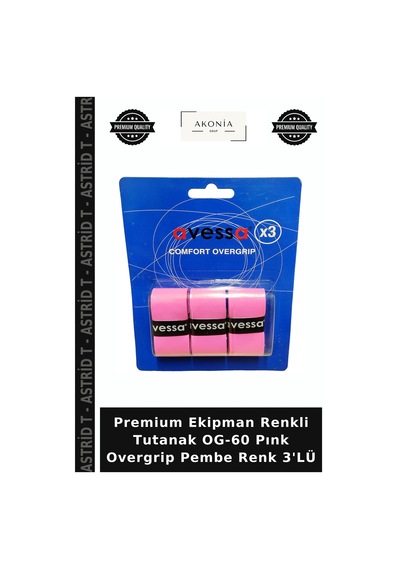 Premium Ekipman Renkli Tutanak Og-60 Pınk Overgrip Pembe Renk 3'lü