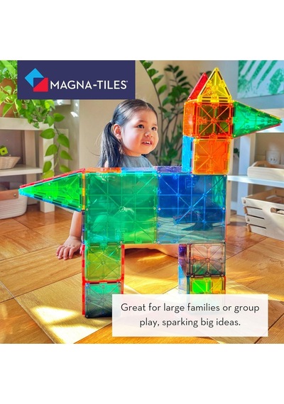 Magna Tiles 100 Parçalı Set Clear Colours, Farklı, Manyetik 3d Yapı Taşları, Net Renklerde, Eğlenceli Öğrenmeyi