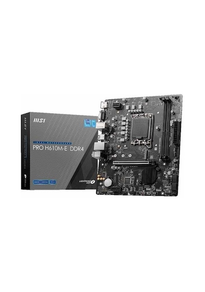 Msı Pro H610m-e M.2 Sata Ddr4 3200mhz Usb 3.2 Vga Hdmi Ses G.lan 1700p Matx Anakart