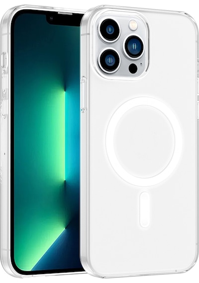 Maks Technology iPhone Uyumlu 13 Pro Max Kılıf Ic Çipli Mkst Wireless Şarj Özellikli Şeffaf in Kapak - Şeffaf