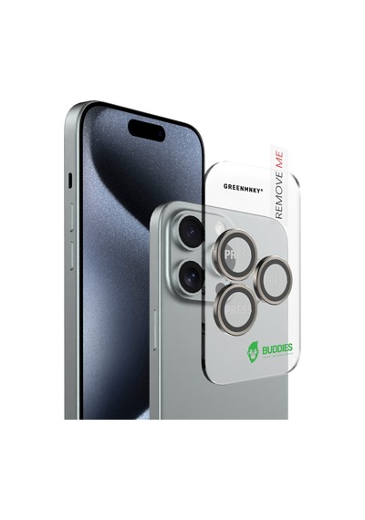 Buddıes Apple Uyumlu iPhone 16 Pro / 16 Pro Max Kamera Lens Koruyucu Tıtanıum Titanyum