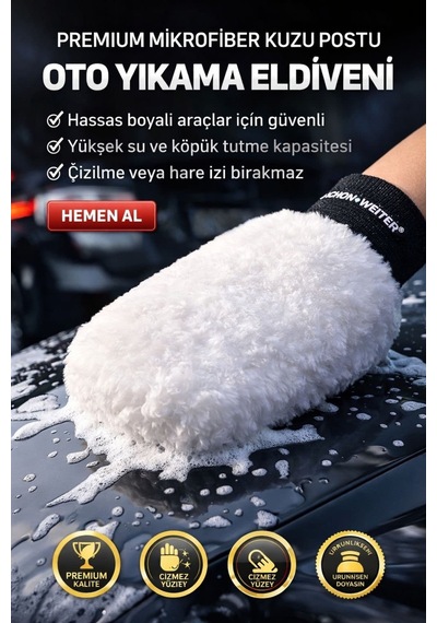 Yün Dokulu Mikrofiber Oto Yıkama Eldiveni Hassas Boyalara Özel- Schön Weiter