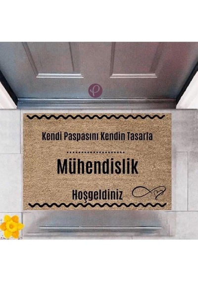 Kapı Önü Paspası Dekoratif Dijital Baskı Mühendislik P-2543 Renkli