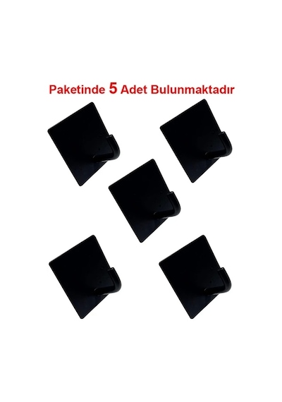 Ardini Kendinden Yapışkanlı Askılık Mat Siyah 05 Pakette 5 Adet Çok Renkli