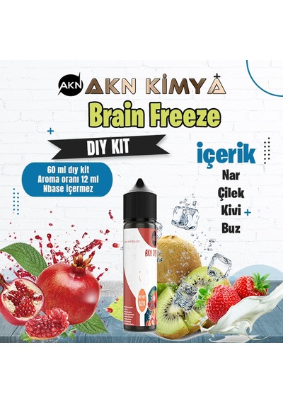 Brain Freeze Naked Dıy Kit Nar Çilek Kivi Buz Gıda Aroması %20 Oranda Aroma İçerir Hazır Değildir 60 Ml