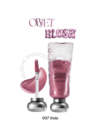 Hafif Yapılı, Ciltle Bütünleşen Parlak Bitişli Likit Allık Muzıgae Mansıon Objet Blush 007 Viola 12017694